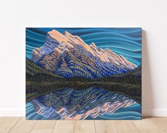 Mt Rundle, 24X30, Print on Canvas, Canadian Artist, Ready to Hang, Gallery Canvas, Giclee