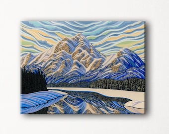Pyramid Lake, Jasper, National Park, Giclee, Canadian Artist, Ready to Hang, Gallery Canvas