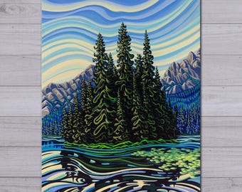 Island Lake, 24x30, Giclee, ready to hang