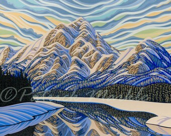 Pyramid Lake, 11x14, art print, canadian artist, ready to frame