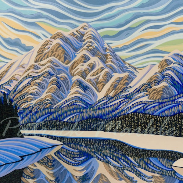 Pyramid Lake, 11x14, art print, canadian artist, ready to frame