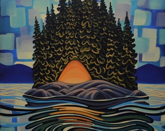 Waterfront, 24x30, Original Painting, Canadian Artist, Ready to Hang, Gallery Canvas