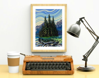 Island Lake, Fernie-print, 8 x 10, kunstafdruk, klaar om in te lijsten