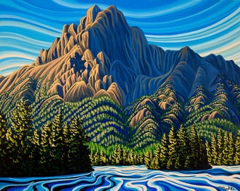 Ghostrider, Mt Hosmer, Fernie BC, 8x10, art print, canadian artist, ready to frame