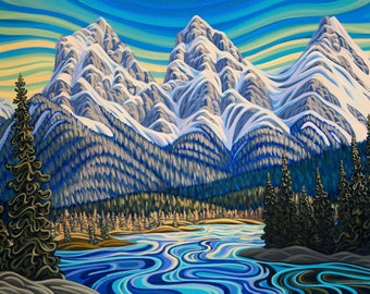 Three Sisters, Canmore, Banff National Park 5X7, print