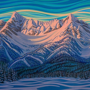 Deep Freeze, Fernie 30&quot;X60&quot;, Print on Canvas, Canadian Artist, Gallery Canvas
