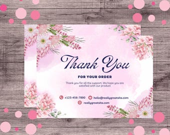 Pink Thank You For Your Order Cards