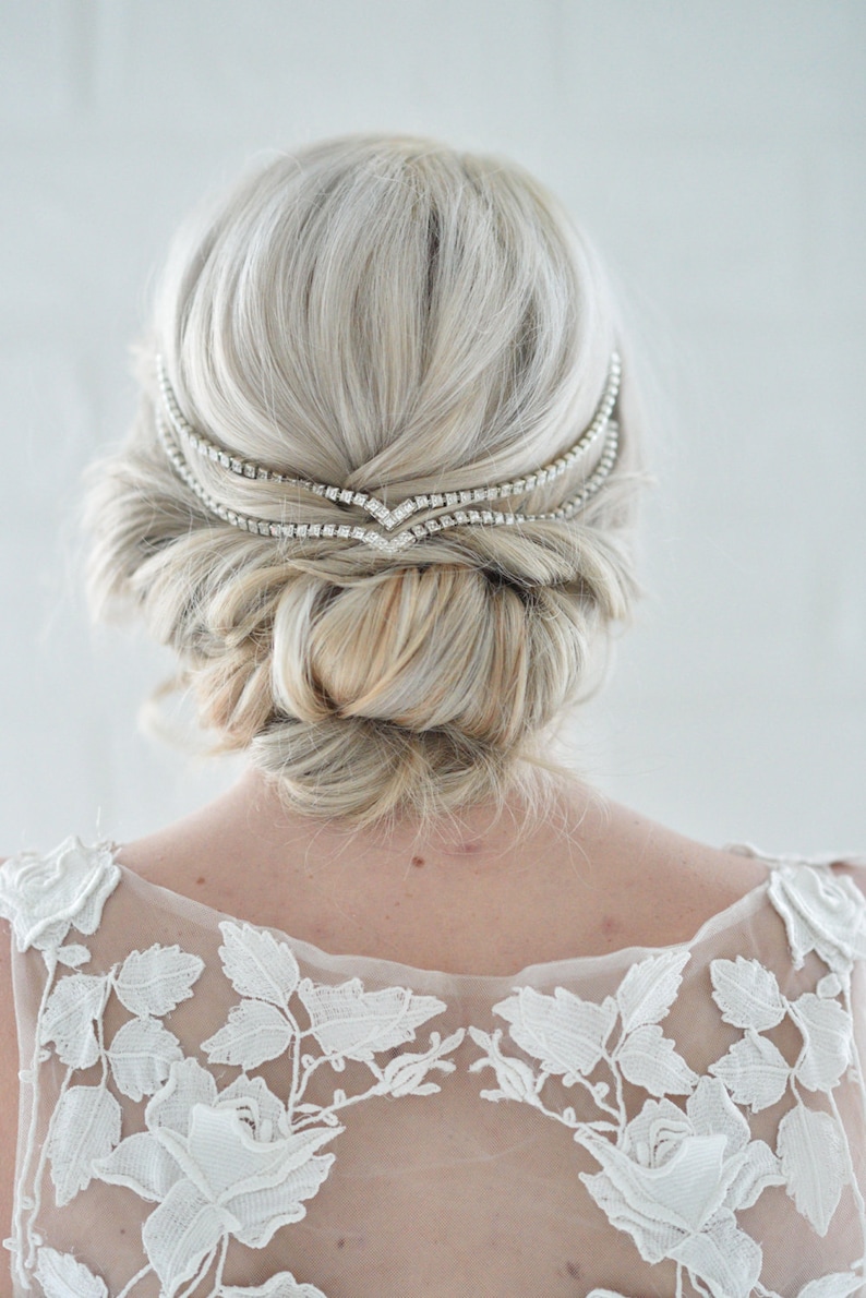 Hair Jewelry Simple Wedding Head Chain Unique Bridal Headpiece Draped V Wedding Headband head chain pins bandeau boho bohemian forehead 225