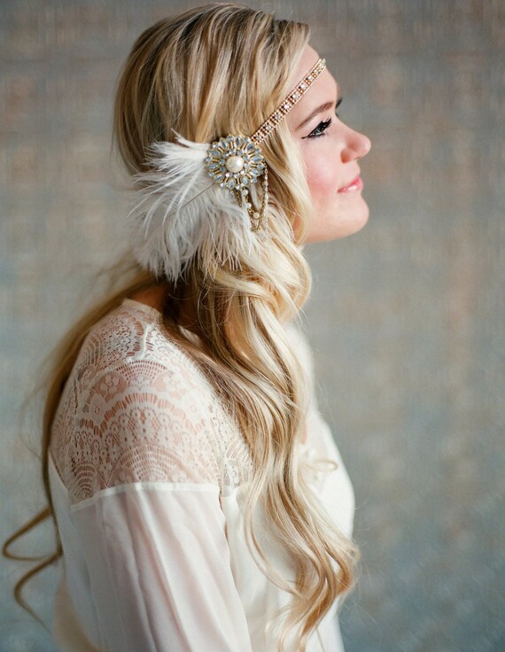 Flapper Headpiece Vintage Inspired Bridal Hairpiece The Etsy