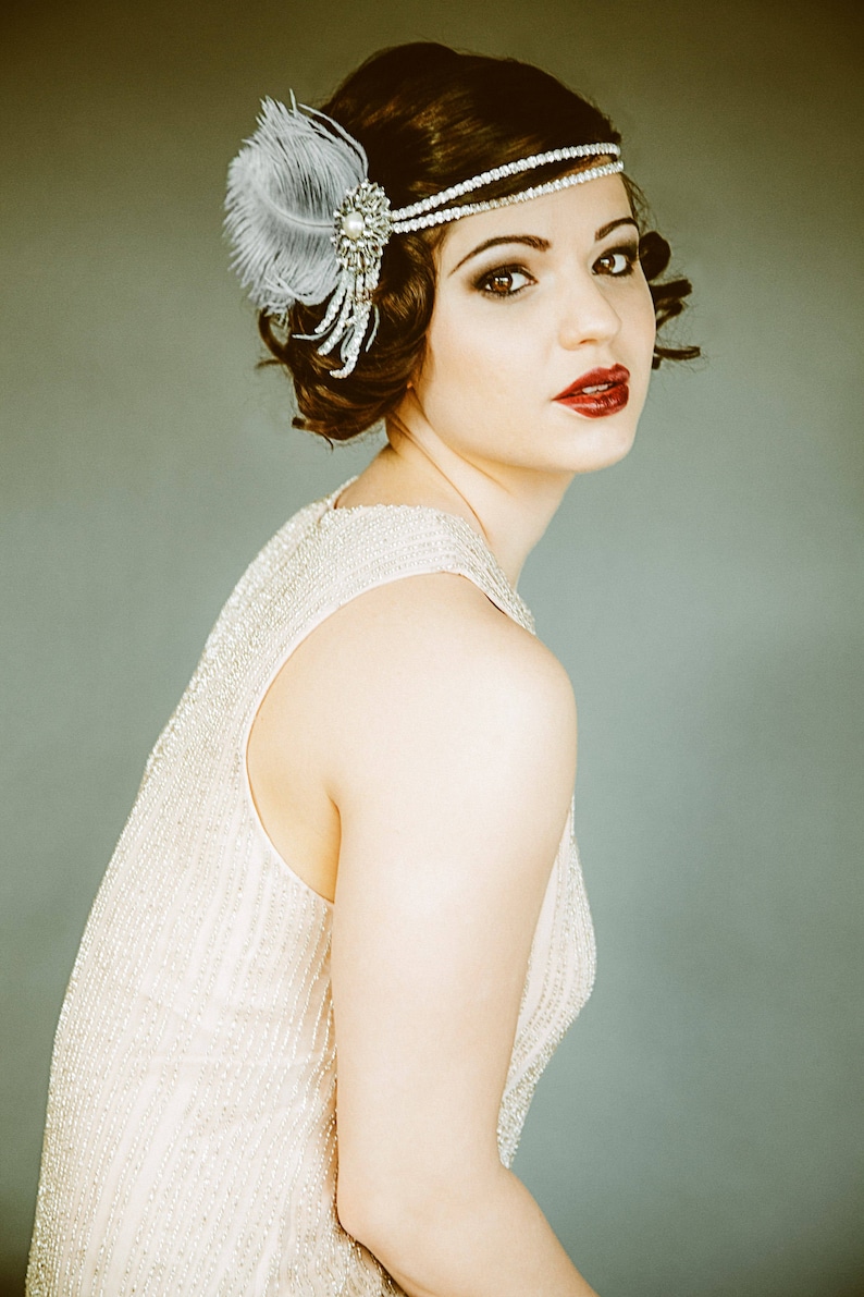 Flapper Headpiece Headband Roaring 20s The Great Gatsby | Etsy