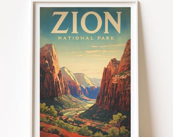 Plakat vintage Parku Narodowego Zion