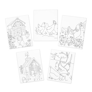 Set di biglietti d'auguri con tema fattoria, disegnati a mano per gli amanti della fattoria, ideali per compleanni, ringraziamenti e celebrazioni.