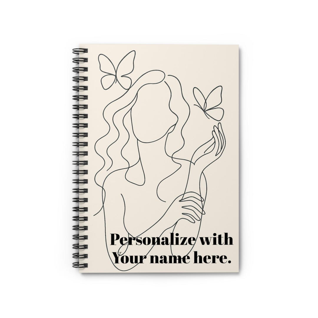 Personalized Butterfly Spiral Notebook - Custom Name Journal, Cute Gift ...