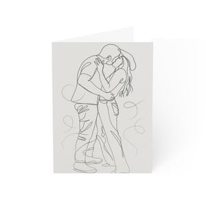 Elegant Line Art Greeting Cards for Couples - Perfect for Anniversaries, Weddings, Love Notes, Valentine&#39;s Day, and Keepsakes