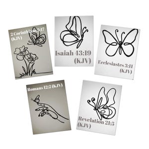 Eleganti biglietti d'auguri con farfalle e Scritture (confezione da 5) - Biglietti di incoraggiamento, fede e ispirazione per tutte le occasioni