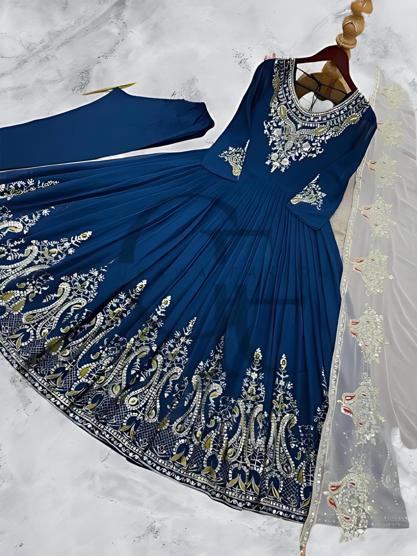 Light Blue Navy Blue Pakistani Bridal Dresses Navy Pakistani Dress