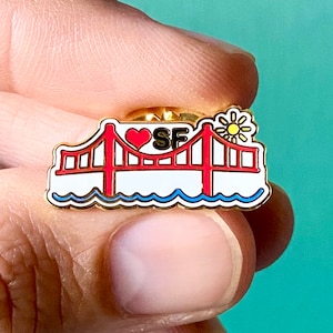California, San Francisco, Golden Gate, SF Bridge Enamel Pin, SF Pin, San Francisco Pin, California Pin, Enamel Pin, Bridge, Cute