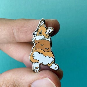 Corgi Enamel Pin, Corgi Sploot, Dog Pin