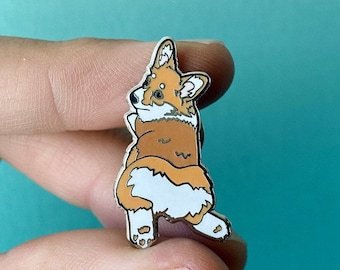 Corgi Enamel Pin, Corgi Sploot, Dog Pin