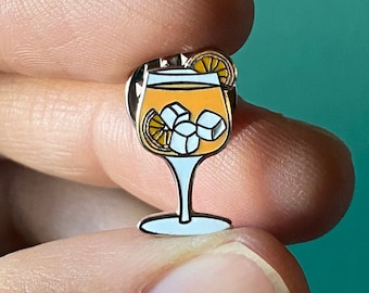 Aperol Spritz Pin, Enamel Pin, Aperol Spritz, Cocktail Patch, Cocktail, Gift, Flair, Backpack