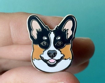 Corgi, Corgi Pin, Dog, Dog Pin, Corgi Face, Enamel Pin, Pin, Puppy, Cute, Gift, Present, Accessory