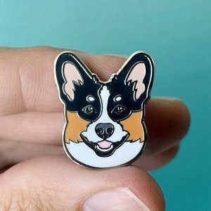 Corgi, Corgi Pin, Hond, Hond Pin, Corgi Gezicht, Emaille Pin, Pin, Puppy, Cute, Gift, Present, Accessoire