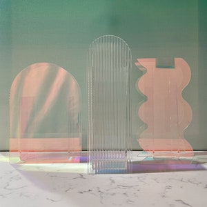 Acrylic Rainbow Vase, Iridescent Flower Vase, Home Decor, Abstract, Decoration, Gift