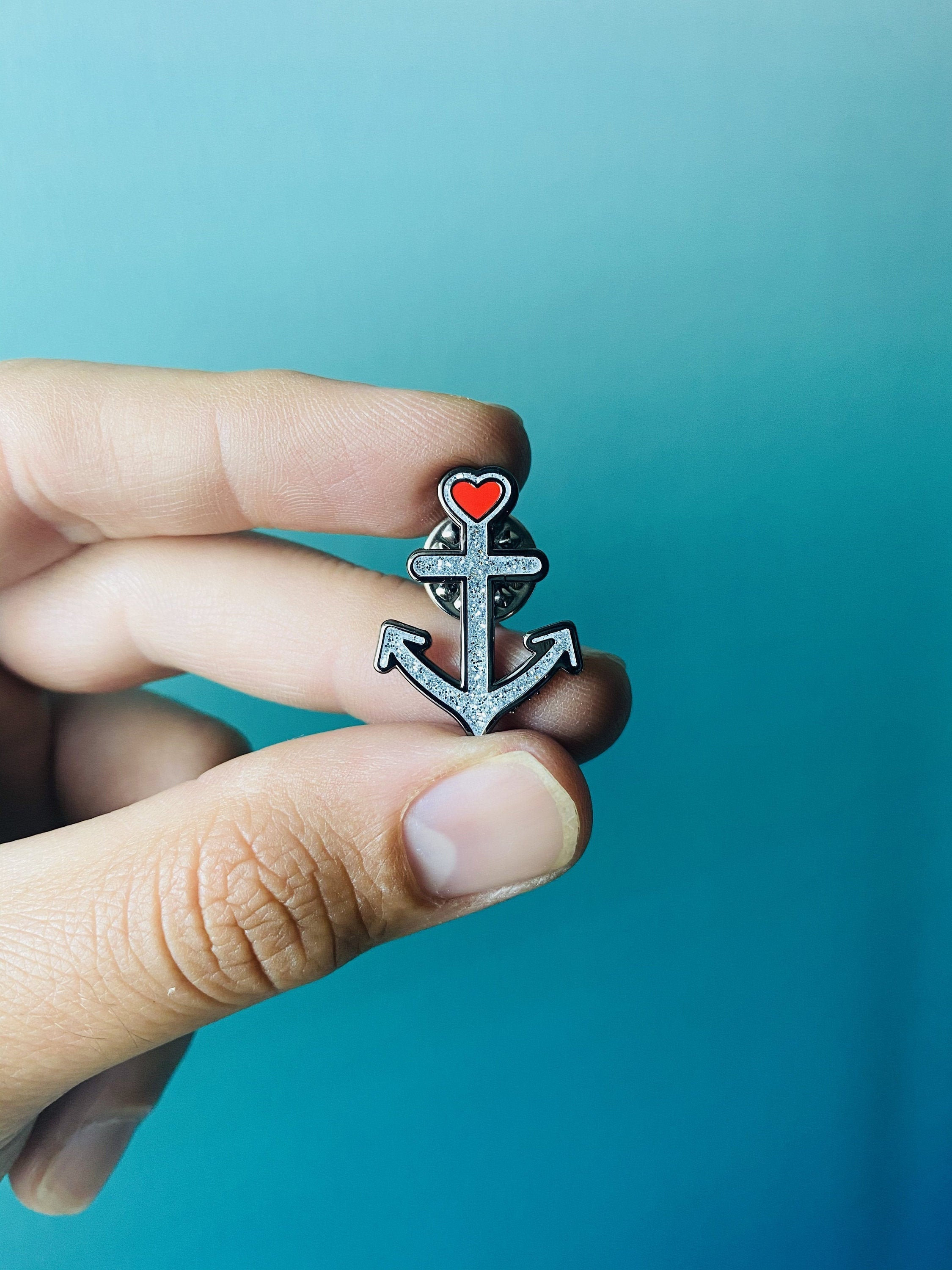 Anchor Enamel Pin Anchor Pin Nautical Pin Nautical Enamel Etsy
