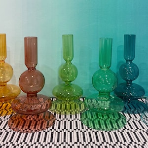 Beautiful Glass Candlestick Holders