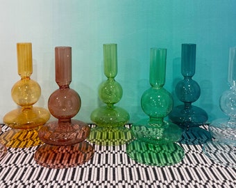 Beautiful Glass Candlestick Holders