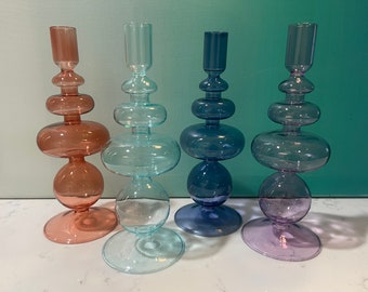 Beautiful Glass Candlestick Holders