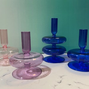 Beautiful Glass Candlestick Holders