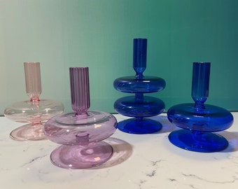 Beautiful Glass Candlestick Holders