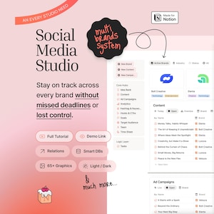 Social Media Studio Template for Notion - Manage Multiple Brands in One Powerful System