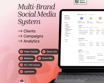 Multi Brand Social Media System for Notion | Clients, Brands, Content & Campaigns
