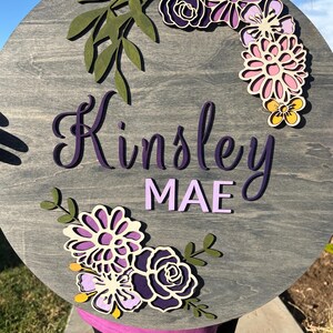 Kids Floral Name Sign | Personalized Kids Girls Sign | Girls Bedroom Sign for Kids Room | Personalized Sign | Kids Nursery Sign |