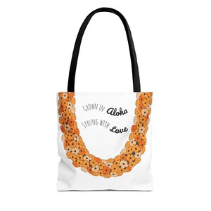 Puakenikeni Tote Bag - Grown in Aloha Strung with Love, Beach Essentials, Gift for Her, Tropical Style, Eco-Friendly Shopper
