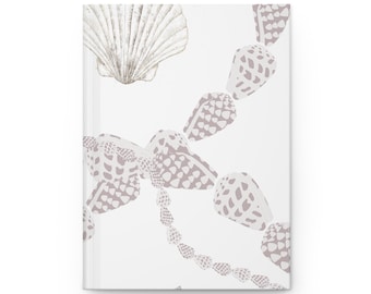 Seashell Pattern Hardcover Journal – Beach Diary, Summer Keepsake