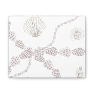 Seashell Canvas Print, Beach Decor, Coastal Artwork, Ocean Theme Wall Art, Nautical Home Decor, Gift for Beach Lovers