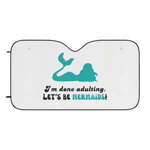Mermaid Car Sun Shades, Fun Auto Accessory for Summer, Vehicle Protection, Unique Gift for Adults, Beach Lover Decor