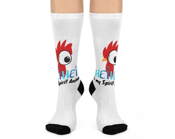 Fun Spirit Animal Socks, Quirky Gift for Animal Lovers, Cozy Crew Socks for Everyday Wear, Chicken Design, Ideal for Birthdays & Holidays