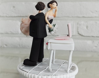 Benutzerdefinierte Hochzeitstorte Topper - Workaholic Couple-