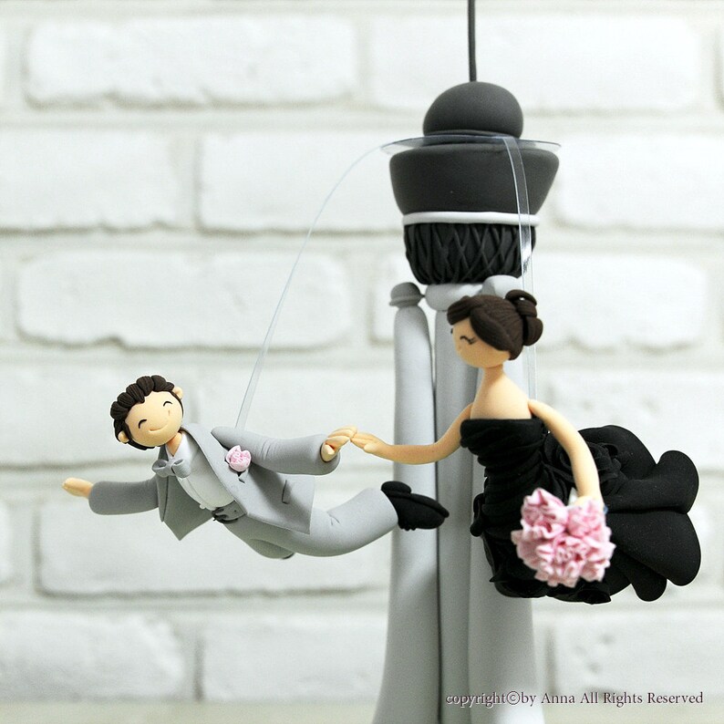 Sky Jumping, Diving custom wedding cake topper Decoration Gift Keepsake Stratosphere in Lav Vegas image 3