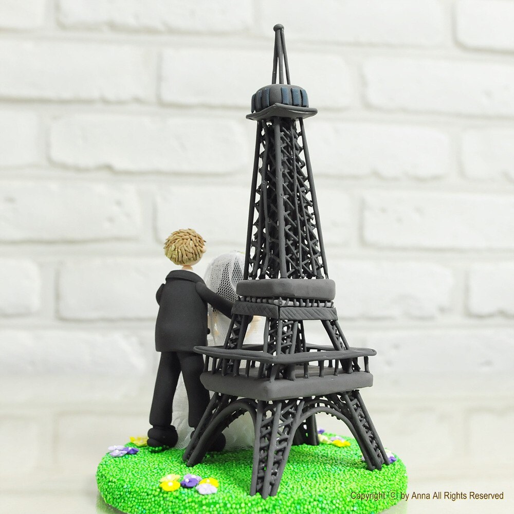 Paris Eiffel Tower Personalized Wedding Cake Topper Gift Etsy