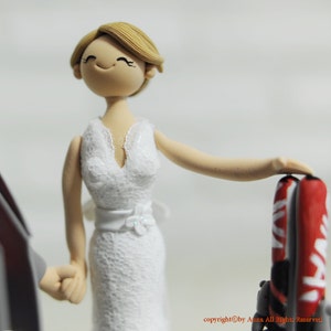 Football, ski mania custom wedding cake topper decoration image 2