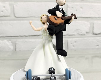 Fitness instructor,musician custom wedding cake topper decoration gift keepsake