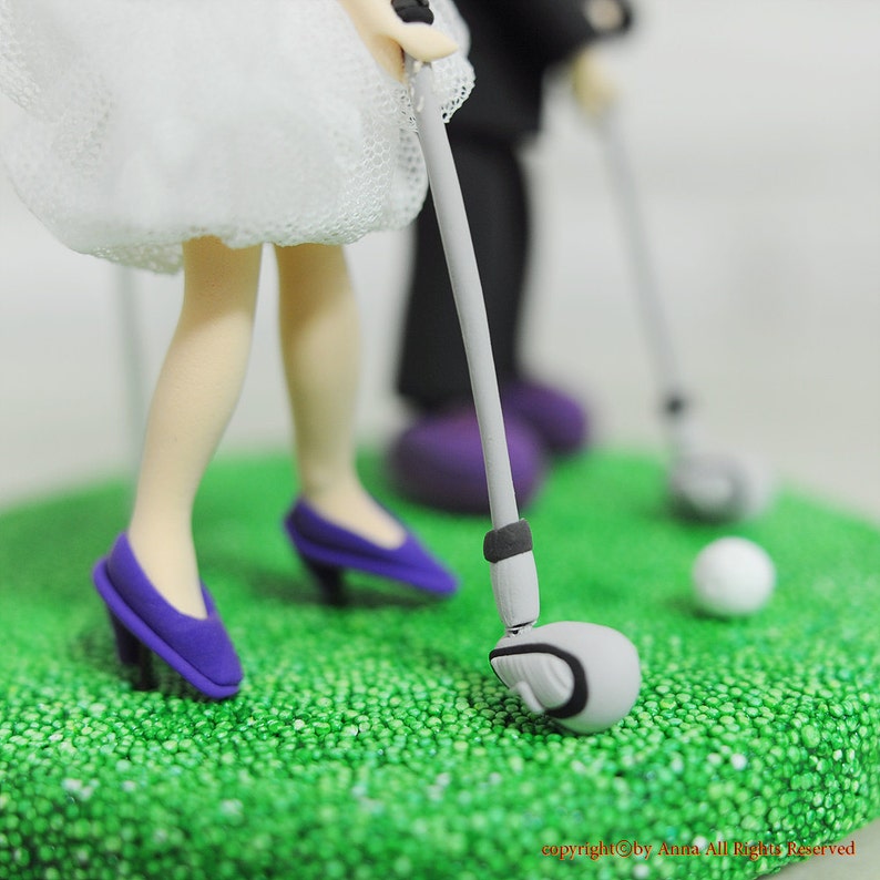 Playing golf couple custom wedding cake topper gift decoration image 4