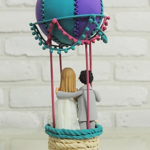 Hot air balloon outdoor theme custom wedding cake topper image 2