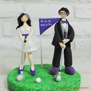 Playing golf couple custom wedding cake topper gift decoration image 1