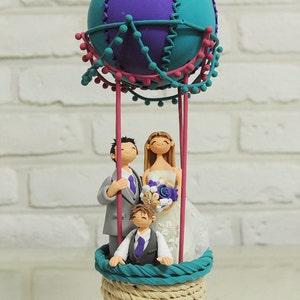 Hot air balloon outdoor theme custom wedding cake topper image 1